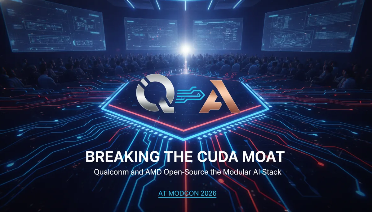 Breaking the CUDA Moat: Qualcomm and AMD Open-Source the Modular AI Stack at ModCon 2026 visual summary