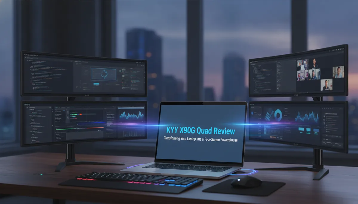 KYY X90G Quad Review: Transforming Your Laptop into a Four-Screen Powerhouse visual summary